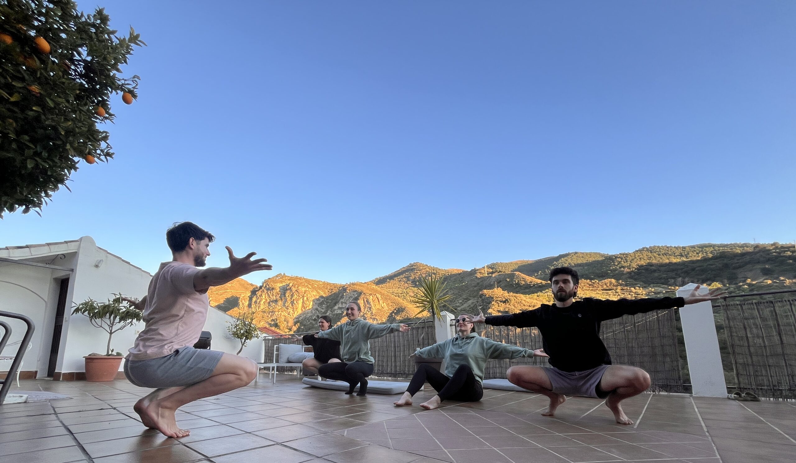 Yoga and recovery sessions at trail running camp